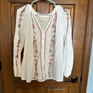 Good Hart by Matilda Jane boho style gauze embroidered top women’s size S